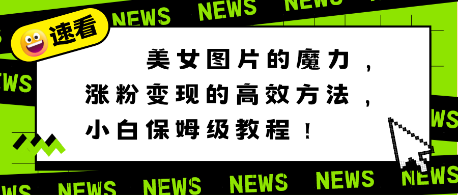 （8616期）美女图片的魔力，涨粉变现的高效方法，小白保姆级教程！-木木源码网