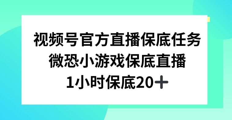 视频号直播任务，微恐小游戏，1小时20+【揭秘】-中赚微课堂-木木源码网