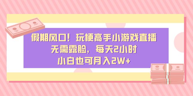 （8769期）假期风口！玩梗高手小游戏直播，无需露脸，每天2小时，小白也可月入2W+-木木源码网