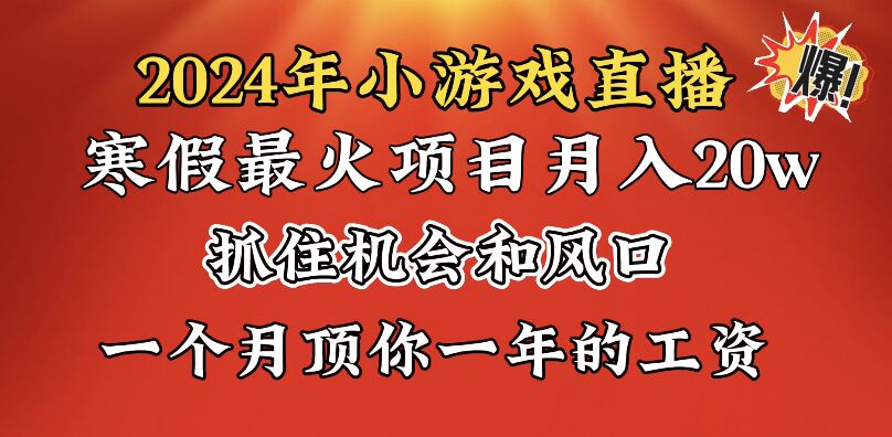 （8778期）2024年寒假爆火项目，小游戏直播月入20w+，学会了之后你将翻身-木木源码网