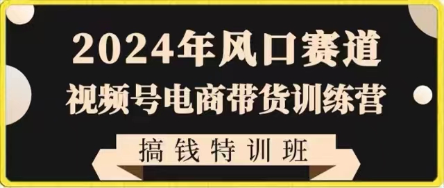 2024年出风口跑道微信视频号电商直播带货夏令营弄钱训练营，带着大家迅速进入自媒体平台电商直播带货-木木源码网