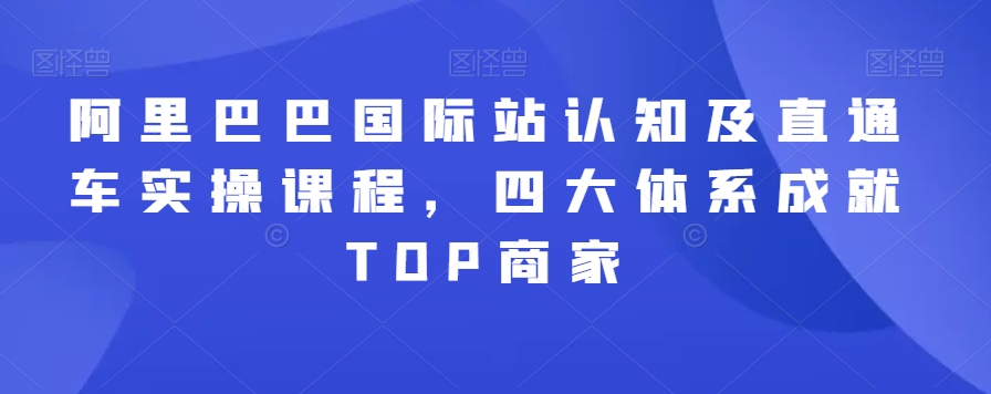 阿里巴巴国际站认知及直通车实操课程，四大体系成就TOP商家-中赚微课堂-木木源码网