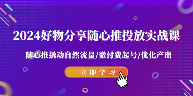 （9030期）2024好物分享-随心推投放实战课 随心推撬动自然流量/微付费起号/优化产出-木木源码网