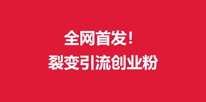 （9061期）（全网首发）外面收费几千的裂变引流高质量创业粉-木木源码网