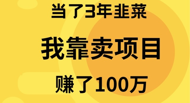 （9100期）当了3年韭菜，我靠卖项目赚了100万-木木源码网