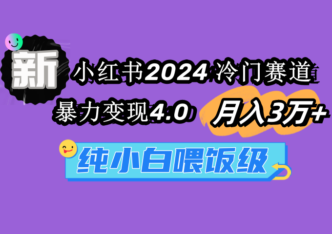 （9134期）小红书2024冷门赛道 月入3万+ 暴力变现4.0 纯小白喂饭级-木木源码网