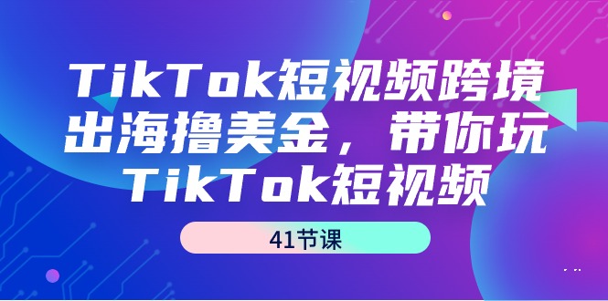 （9155期）TikTok短视频跨境出海撸美金，带你玩TikTok短视频（41节课）-木木源码网