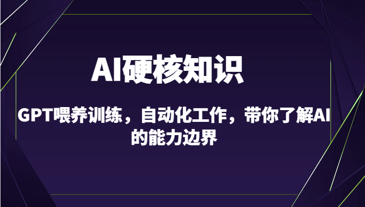 AI硬核知识-GPT喂养训练，自动化工作，带你了解AI的能力边界（10节课）-木木源码网