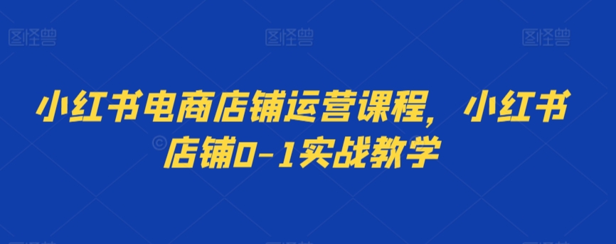 小红书电商店铺运营课程，小红书店铺0-1实战教学-中赚微课堂-木木源码网