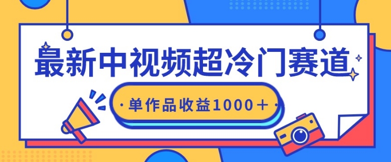 最新中视频超冷门赛道，轻松过原创，单条视频收益1000＋-中赚微课堂-木木源码网