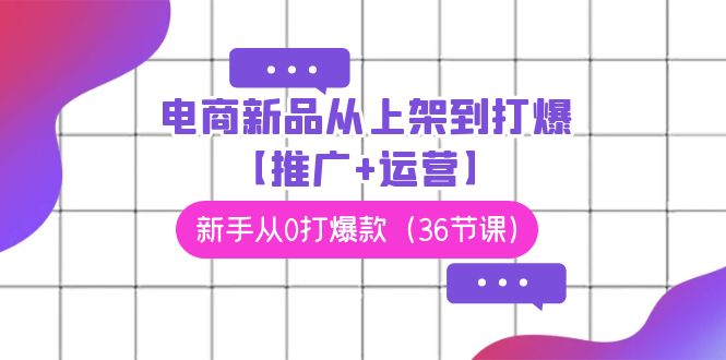 （9286期）电商 新品从上架到打爆【推广+运营】，新手从0打爆款（36节课）-木木源码网