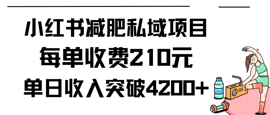 （9466期）小红书减肥私域项目每单收费210元单日成交20单，最高日入4200+-木木源码网