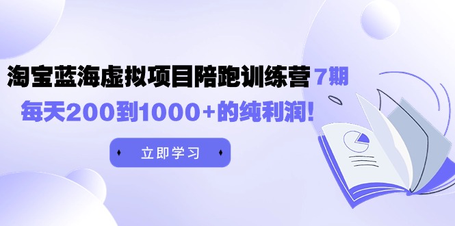 （9541期）黄岛主《淘宝蓝海虚拟项目陪跑训练营7期》每天200到1000+的纯利润-木木源码网