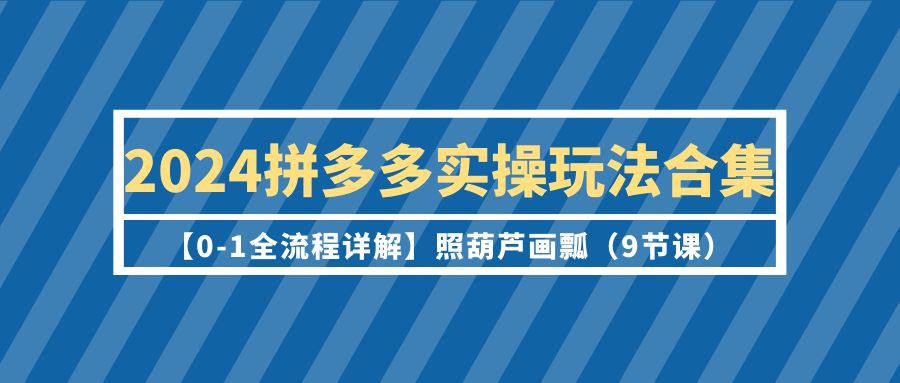 （9559期）2024拼多多实操玩法合集【0-1全流程详解】照葫芦画瓢（9节课）-木木源码网