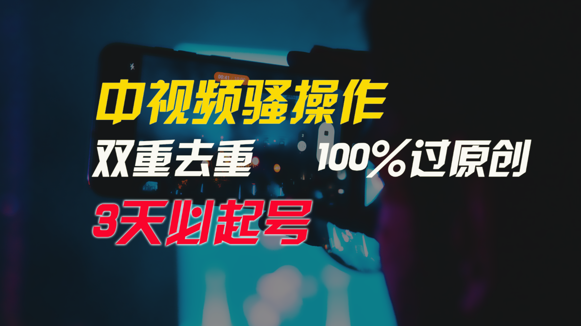 （9649期）中视频骚操作，双重去重100%过原创，3天比必起号，简单无脑，月入3W+-木木源码网