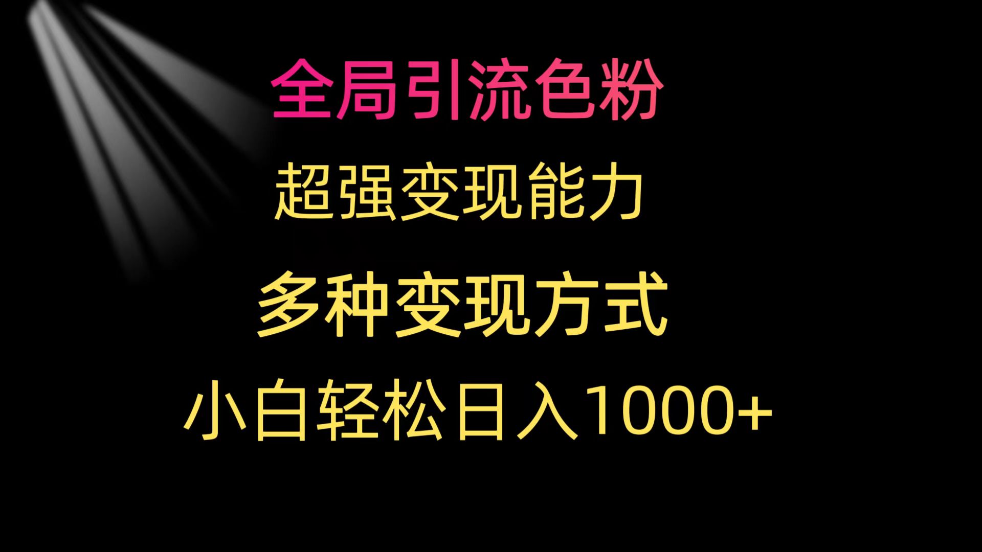 （9680期）全局引流色粉 超强变现能力 多种变现方式 小白轻松日入1000+-木木源码网