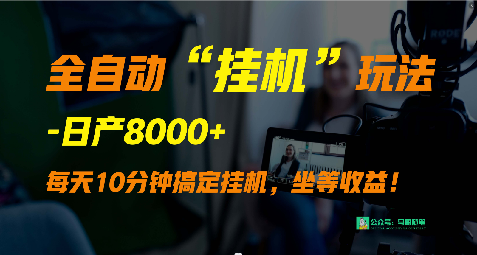 外边卖1980的自动“放置挂机”游戏玩法，完成睡后收入，日产8000-木木源码网