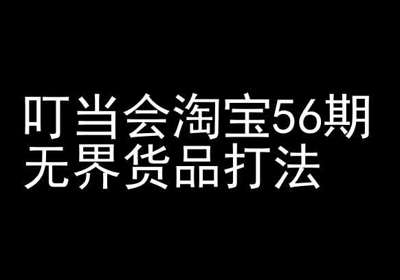 叮当会淘宝56期：无界货品打法-淘宝开店教程-中赚微课堂-木木源码网