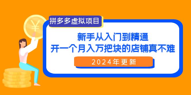 （9744期）拼多多虚拟项目：入门到精通，开一个月入万把块的店铺 真不难（24年更新）-木木源码网