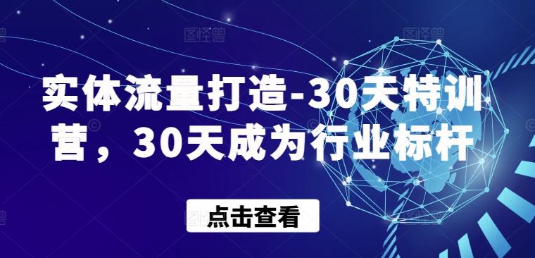 实体流量打造-30天特训营，30天成为行业标杆-中赚微课堂-木木源码网