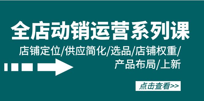 （9845期）全店·动销运营系列课：店铺定位/供应简化/选品/店铺权重/产品布局/上新-木木源码网