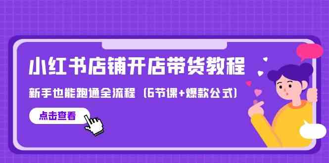 全新小红书店铺开实体店卖货实例教程，初学者也可以跑通全过程（6堂课 爆品公式计算）-木木源码网