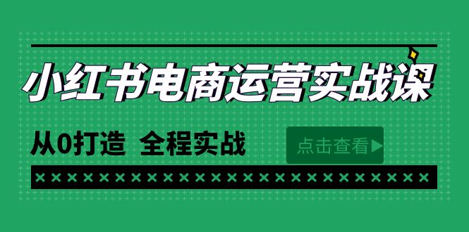 （9946期）最新小红书·电商运营实战课，从0打造  全程实战（65节视频课）-木木源码网