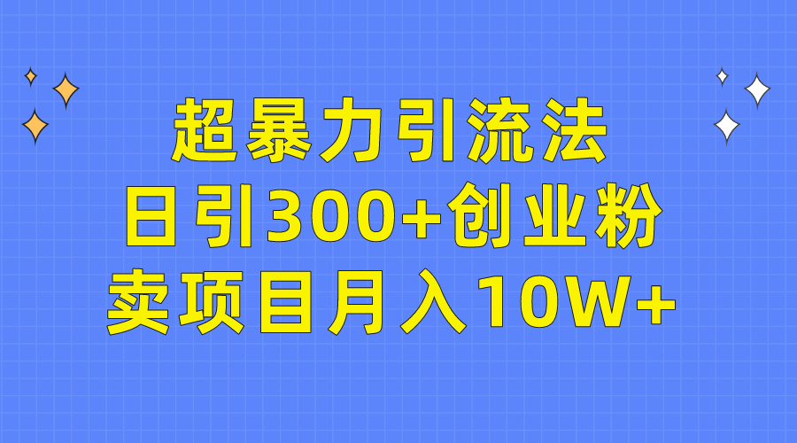 （9954期）超暴力引流法，日引300+创业粉，卖项目月入10W+-木木源码网