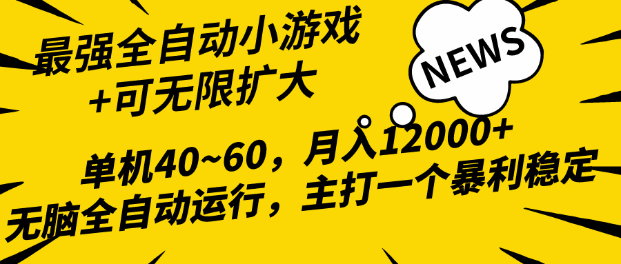 （10046期）2024最新全网独家小游戏全自动，单机40~60,稳定躺赚，小白都能月入过万-木木源码网