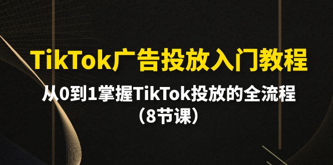 （10085期）TikTok广告投放入门教程，从0到1掌握TikTok投放的全流程（8节课）-木木源码网