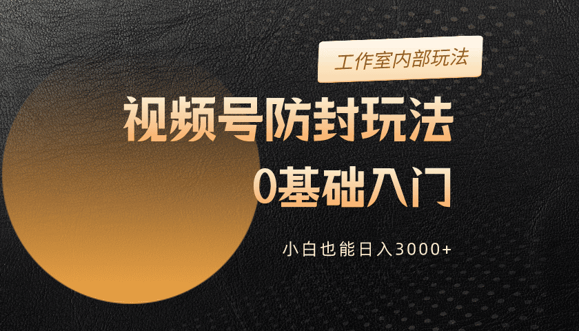 （10107期）2024视频号升级防封玩法，零基础入门，小白也能日入3000+-木木源码网