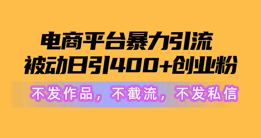 （10168期）电商平台暴力引流,被动日引400+创业粉不发作品，不截流，不发私信-木木源码网