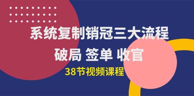 （10171期）系统复制 销冠三大流程，破局 签单 收官（38节视频课）-木木源码网