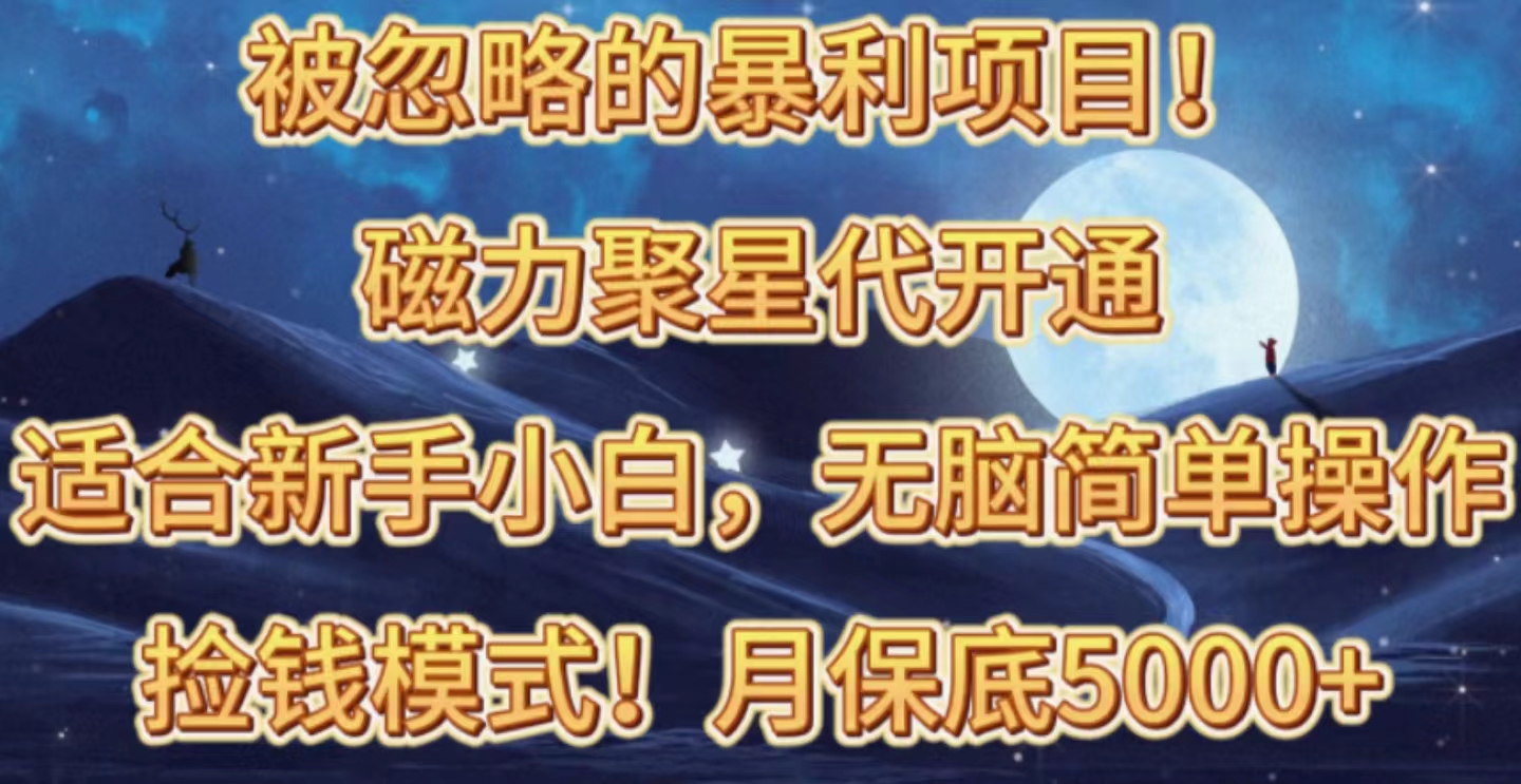 （10245期）被忽略的暴利项目！磁力聚星代开通捡钱模式，轻松月入五六千-木木源码网