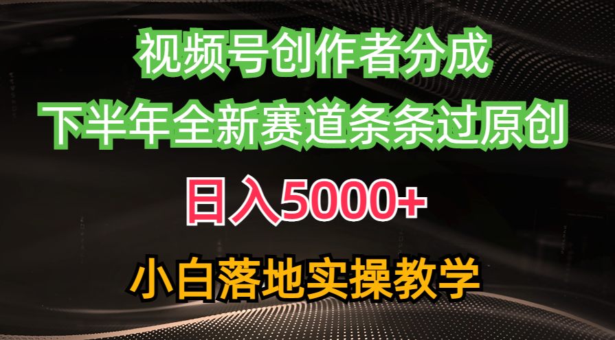 （10294期）视频号创作者分成最新玩法，日入5000+  下半年全新赛道条条过原创，小…-木木源码网