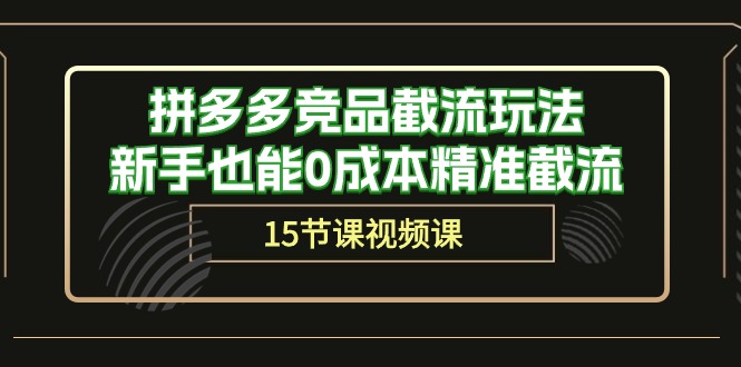 （10301期）拼多多竞品截流玩法，新手也能0成本精准截流（15节课）-木木源码网