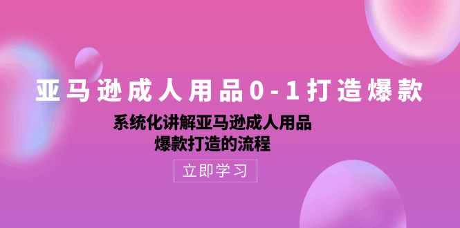 （10493期）亚马逊成人用品0-1打造爆款：系统化讲解亚马逊成人用品爆款打造的流程-木木源码网