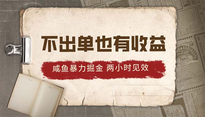 （10562期）2024咸鱼暴力掘金，不出单也有收益，两小时见效，当天突破500+-木木源码网