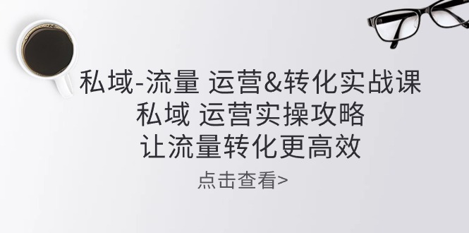 （10739期）私域-流量 运营&amp;转化实操课：私域 运营实操攻略 让流量转化更高效-木木源码网