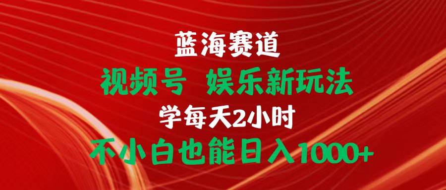 （10818期）蓝海赛道视频号 娱乐新玩法每天2小时小白也能日入1000+-木木源码网