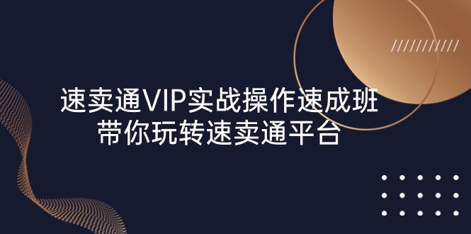 （10935期）速卖通 VIP实战操作-速成班，带你玩转速卖通平台（23节）-木木源码网