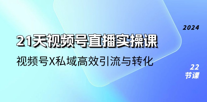 （10966期）21天-视频号直播实操课，视频号X私域高效引流与转化（22节课）-木木源码网