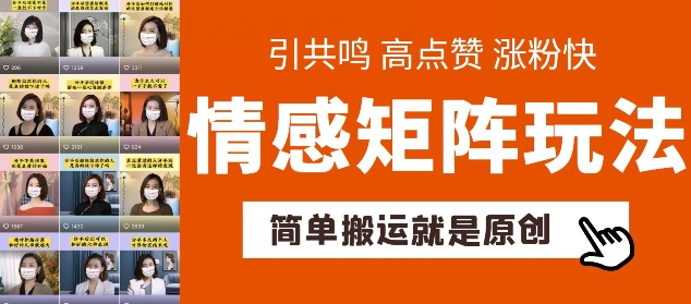 简易运送，情绪引流矩阵游戏玩法，增粉速度更快，可卖货，可养号【揭密】-中赚网_分享中创网创业资讯_最新网络项目资源-木木源码网