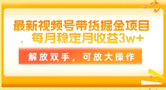 全新视频号带货掘金队新项目，每月平稳月盈利1w ，解锁新技能，可变大实际操作-中赚网_分享中创网创业资讯_最新网络项目资源-木木源码网