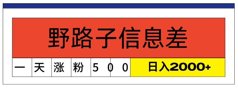 全新《1000个野路子信息差》新模式，字幕视频，单独著作暴粉5000 ，新手快速上手-中赚网_分享中创网创业资讯_最新网络项目资源-木木源码网