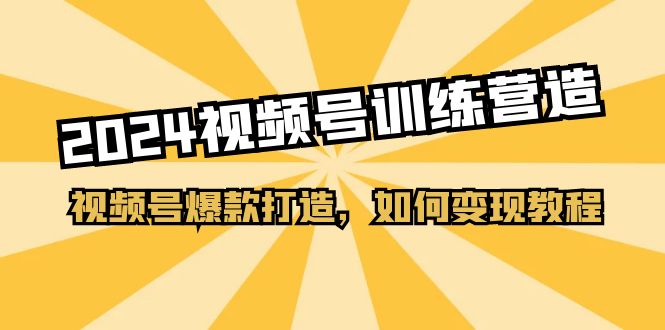 2024视频号训练营，视频号爆款打造，如何变现教程（20节课）-中赚网_分享中创网创业资讯_最新网络项目资源-木木源码网