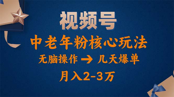 （11288期）视频号火爆玩法，高端中老年粉核心打法，无脑操作，一天十分钟，月入两万-木木源码网