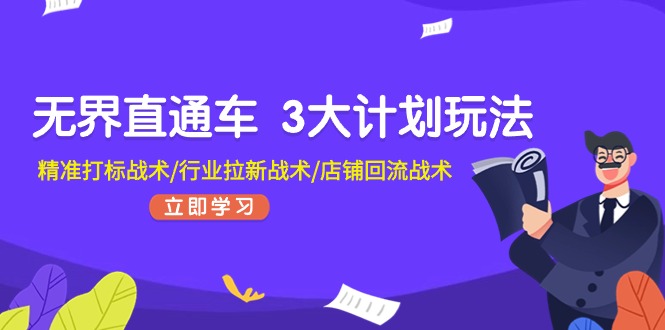 （11304期）无界直通车 3大计划玩法，精准打标战术/行业拉新战术/店铺回流战术-木木源码网