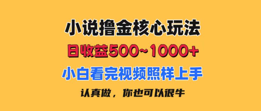 （11461期）小说撸金核心玩法，日收益500-1000+，小白看完照样上手，0成本有手就行-木木源码网