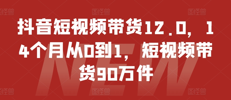 抖音小视频卖货12.0，14个月从0到1，短视频卖货90千件-中创网_分享中创网创业资讯_最新网络项目资源-木木源码网